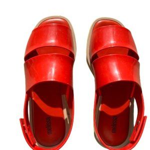 Melisssa Red Buckle-Fastening Sandals
